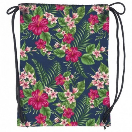 Plecak na sznurkach / worek tropikalne kwiaty BackUP A 12