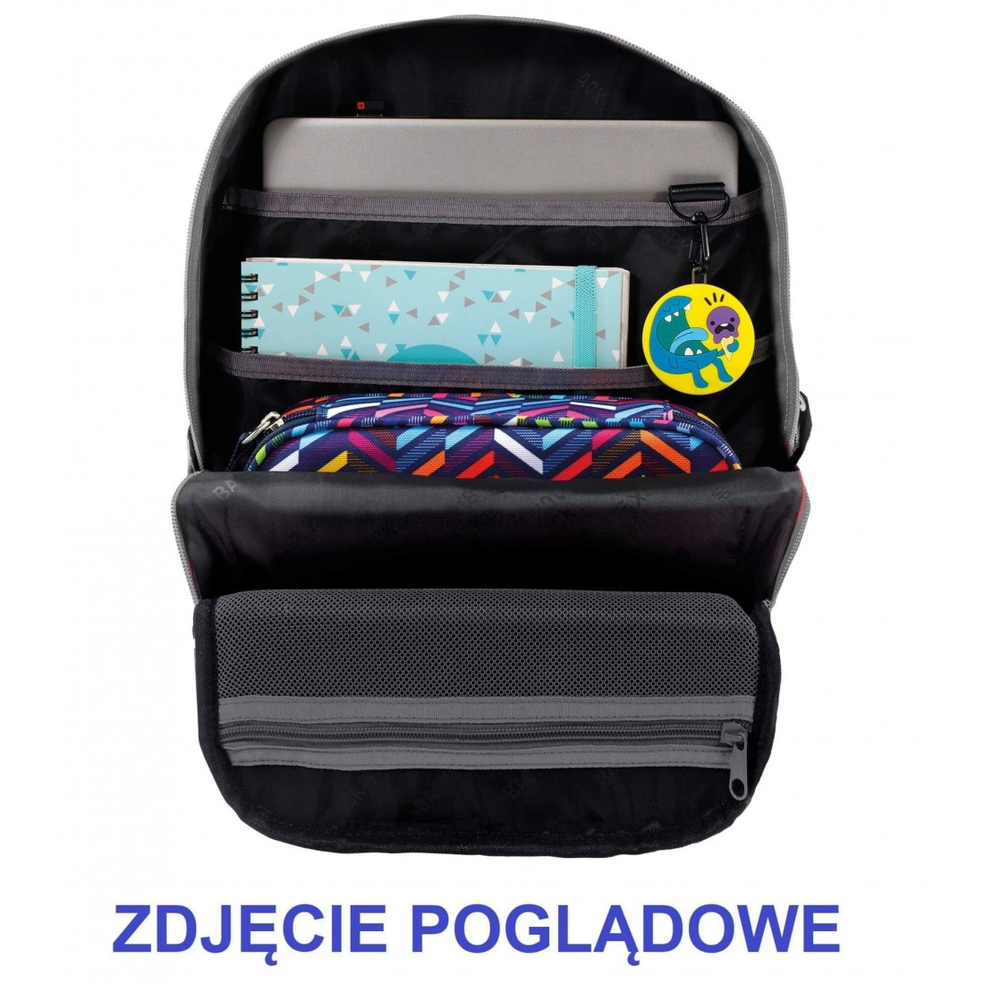 Plecak szkolny BackUP granatowy boho w SOWY L13 + GRATIS - plecak-tornister.pl
