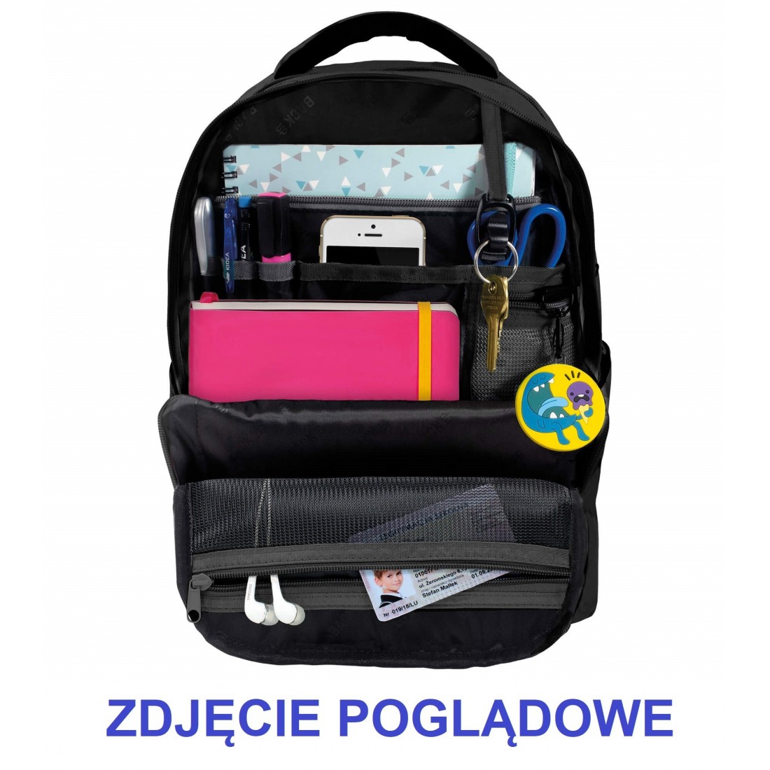Plecak szkolny dla chłopca BackUP metal tłoczona blacha M42 - plecak-tornister.pl