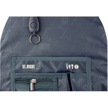 Plecak dla młodzieży Blue Illusion ST.RIGHT posiada funkcjonalne kieszenie, w których schowasz wszystkie drobiazgi