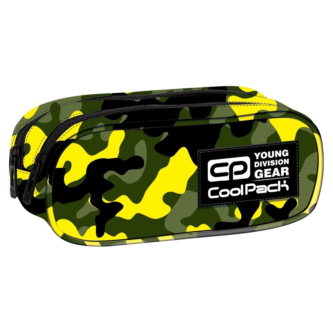 Saszetka podwójna CoolPack CLEVER CAMOUFLAGE YELLOW CP 616 - plecak-tornister.pl