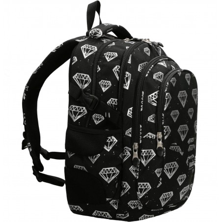 Plecak dla młodzieży czarny ST.RIGHT DIAMONDS diamenty modny BP01