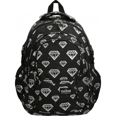 Plecak dla nastolatek w wyjątkowy wzór eleganckich diamentów na czarnym tle