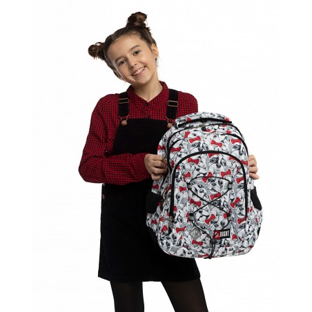 Plecak do szkoły dla dziewczyny ST.RIGHT LOVELY PETS czarno-biały BP32 St.Majewski