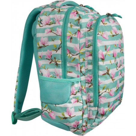 Dwukomorowy plecak szkolny dla nastolatek ST.RIGHT Magnolia BP47 z bocznymi kieszeniami