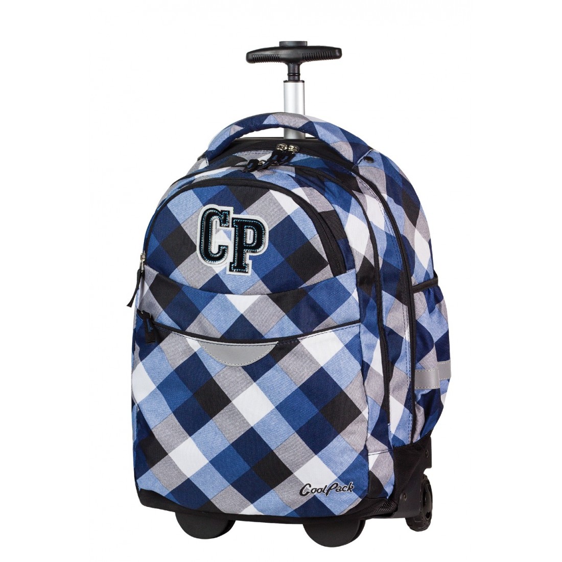Plecak na kółkach CoolPack CP niebieski w kratkę dla chłopca lub dziewczynki RAPID CAMBRIDGE CP 466