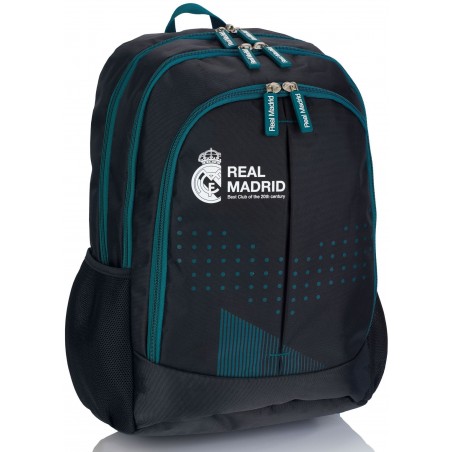 Plecak szkolny dla młodzieży czarno-niebieski Real Madryt RM-188 na laptop