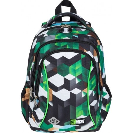Plecak szkolny dla chłopca do 1 klasy bloki ST.RIGHT GREEN 3D BLOCKS zielony BP26
