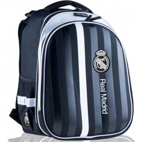 Tornister plecak do szkoły Real Madryt czarny dla chłopca w pasy RM-210