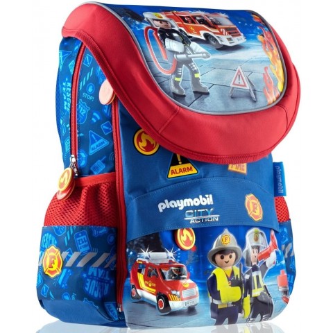 Plecak tornister niebieski strażacy dla chłopca PLAYMOBIL City Action do 1 klasy PL-02