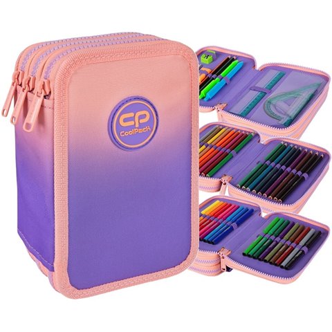 Piórnik trzykomorowy OMBRE GRADIENT BERRY CoolPack CP fioletowy JUMPER 3 46el.