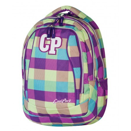 Plecak młodzieżowy CoolPack CP fioletowy w kratkę - 2w1 COMBO PURPLE PASTEL 482