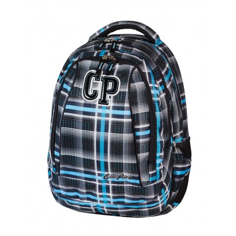 Plecak młodzieżowy CoolPack CP czarny i niebieski w kratkę - 2w1 COMBO SPORTY 451