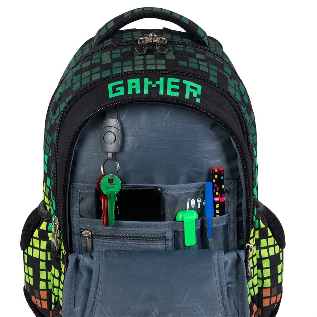 Plecak dla chłopca PIXEL GAMER do 1-3 klasy ST.RIGHT pixele BP26 - plecak-tornister.pl
