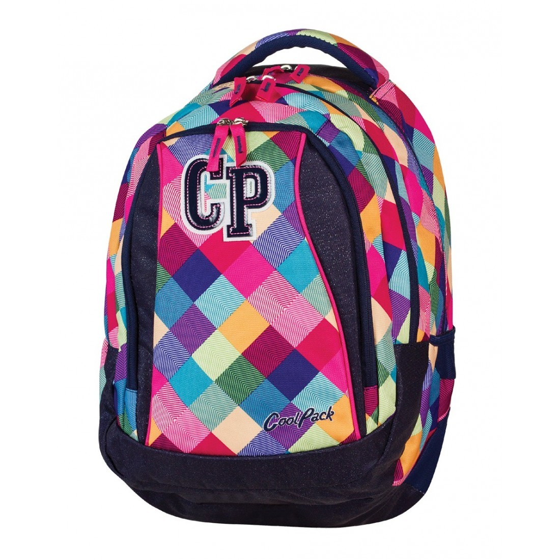 Plecak młodzieżowy CoolPack CP pastelowe kolory w kratkę - 3 przegrody STUDENT PATCHWORK 477 - plecak-tornister.pl