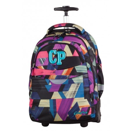 Plecak na kółkach CoolPack CP RAPID COLOR STROKES 673 kolorowy w łatki dla dziewczynki