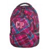 Plecak młodzieżowy CoolPack CP COLLEGE CRANBERRY CHECK 630 wiśniowy w kratkę - 5 przegród