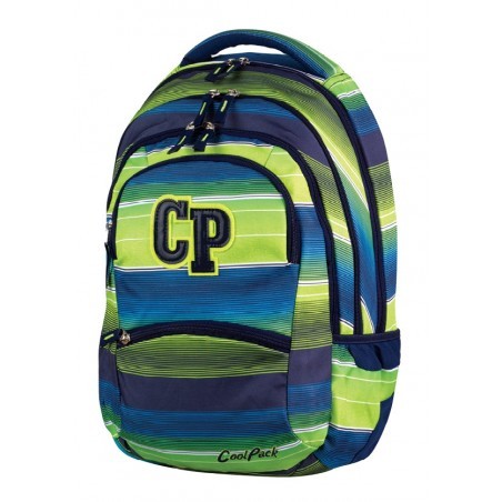 Plecak młodzieżowy CoolPack CP COLLEGE MULTI STRIPES 644 zielono-niebieski w paski - 5 przegród