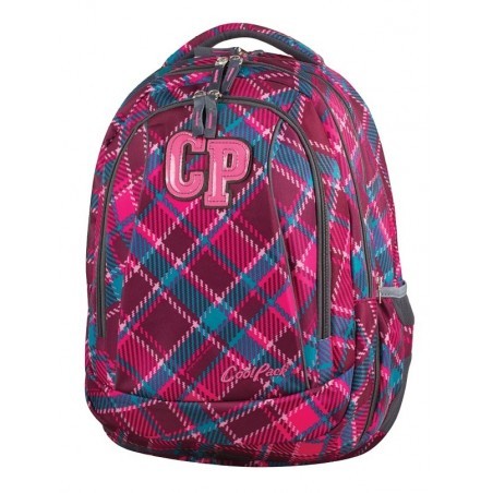 Plecak młodzieżowy CoolPack CP COMBO CRANBERRY CHECK 632 wiśniowy w kratkę - 2w1
