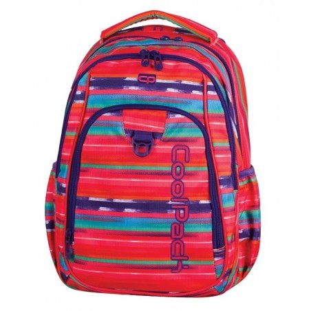 Plecak młodzieżowy CoolPack CP STRIKE TEXTURE STRIPES 735 czerwony w paski