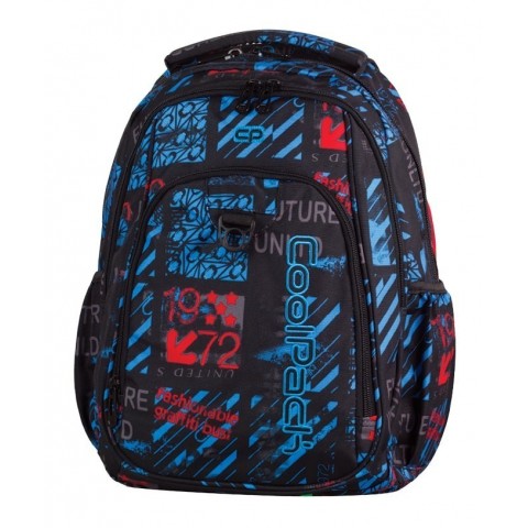 Plecak młodzieżowy CoolPack CP STRIKE UNDERGROUND 832 niebiesko-czerwone znaki